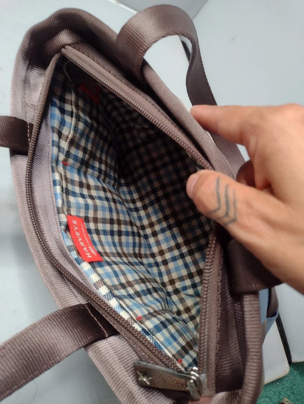 Harveys Seatbelt Bags Limited Edition #76 Tote Bag Blue Gray Shoulder Purse B2